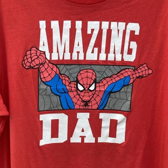 Men’s Amazing Dad Graphic Spiderman Father’s Day Short Sleeve T-Shirt Size XXXL - Picture 2 of 3